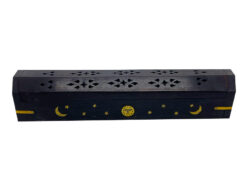 Black Celestial Wooden Box Incense Burner