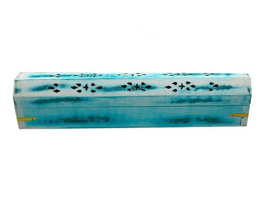 Green Whitewash Wooden Box Incense Burner