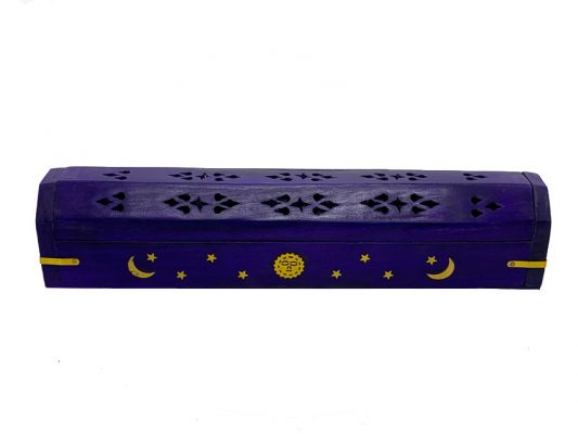 Purple Celestial Wooden Box Incense Burner