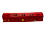 Red Celestial Wooden Box Incense Burner
