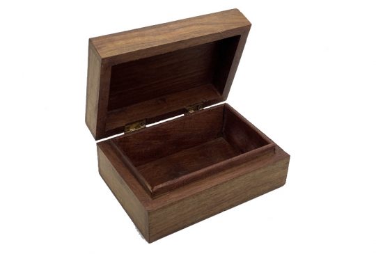 Brass Stars and Moon Inlay Wooden Box Inside