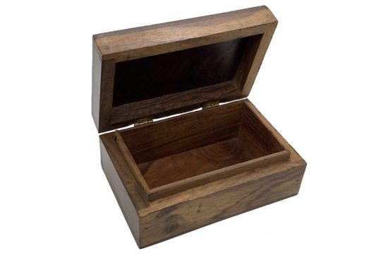 Hand Carved Celtic Knot Square Wooden Box Inside