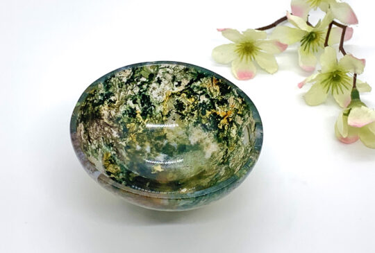 Moss Agate Offering Bowl