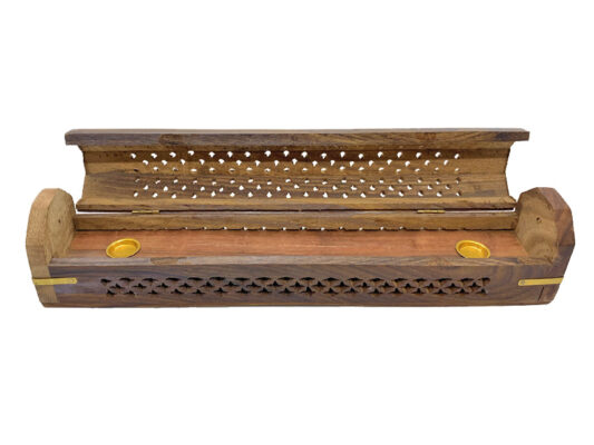 Scroll Wooden Box Incense Burner