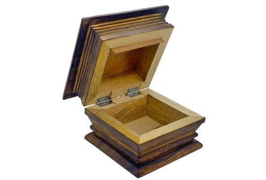 Ornate Tree of Life Carved Wooden Box with Bronsed Brass Rivets