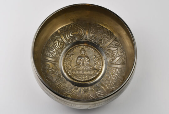 6.5" Silver White Tibetan Singing Bowl