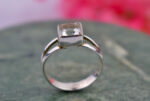 Clear Faceted Quartz Ring in Sterling Silver