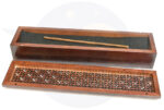 Large Brown Wood Incense Box