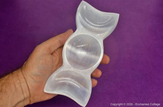 Triple Moon Selenite Bowl